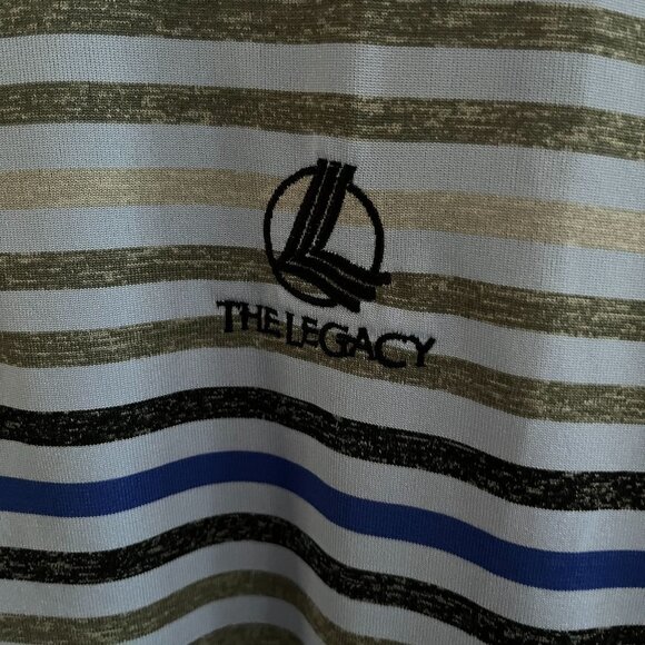 Antigua Shirt‎ Mens L Large Striped Desert Dry Golf Pullover Polo 1/4 Button Up - Picture 5 of 9